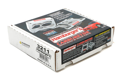HAMBURGER'S PERFORMANCE PRODUCTS TORQUE-FLOW CARBURETOR SPACER- HOLLEY / AFB- PORTED; 1 IN. TALL- BILLET ALUMINUM 3211