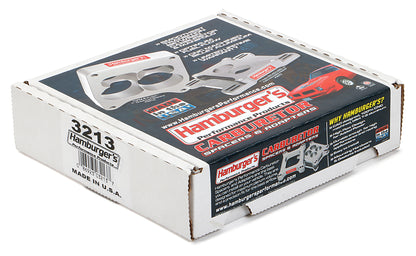 HAMBURGER'S PERFORMANCE PRODUCTS TORQUE-FLOW CARBURETOR SPACER- QUADRAJET- PORTED; 1 IN. TALL- BILLET ALUMINUM 3213