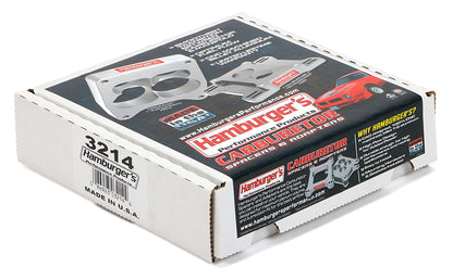 HAMBURGER'S PERFORMANCE PRODUCTS OPEN PLENUM CARBURETOR SPACER- HOLLEY DOMINATOR; 2 IN. TALL- BILLET ALUMINUM 3214