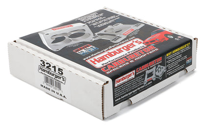 HAMBURGER'S PERFORMANCE PRODUCTS TORQUE-FLOW CARBURETOR SPACER- HOLLEY DDOMINATOR- PORTED; 2 IN. TALL- BILLET ALUMINUM 3215