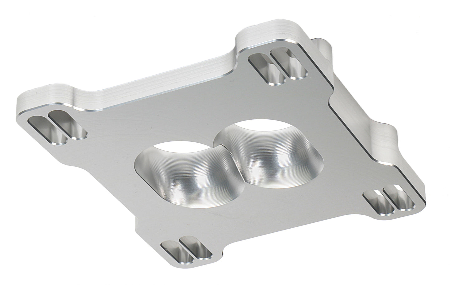 HAMBURGER'S PERFORMANCE PRODUCTS CARBURETOR ADAPTER; BILLET ALUMINUM- 1 IN. HOLLEY 350-600 2BBL TO HOLLEY ADJUSTABLE (HIGH FLOW) 3223