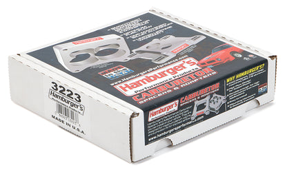 HAMBURGER'S PERFORMANCE PRODUCTS CARBURETOR ADAPTER; BILLET ALUMINUM- 1 IN. HOLLEY 350-600 2BBL TO HOLLEY ADJUSTABLE (HIGH FLOW) 3223