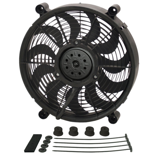 Derale 14" High Output Single RAD Pusher/Puller Fan with Standard Mount Kit 18214