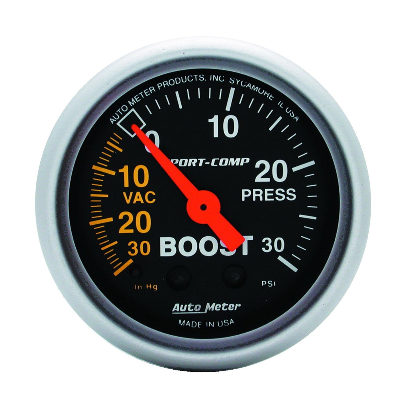 AutoMeter 2-1/16 in. BOOST/VACUUM 30 IN HG/30 PSI SPORT-COMP 3303