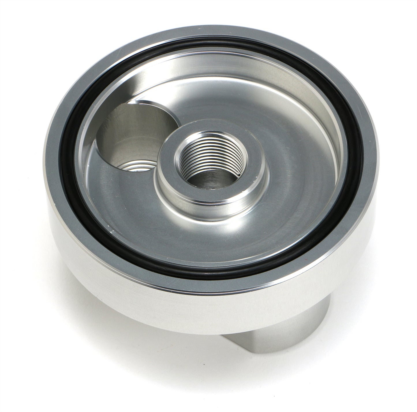 HAMBURGER'S PERFORMANCE PRODUCTS SPIN-ON BYPASS ADAPTER; CHEVY V6 4 CYLINDER; 18MMX1.5 FILTER THREADS; -12AN PORTS- BILLET ALUMINUM 3322