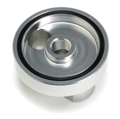 HAMBURGER'S PERFORMANCE PRODUCTS SPIN-ON BYPASS ADAPTER; CHEVY V6 4 CYLINDER; 18MMX1.5 FILTER THREADS; -12AN PORTS- BILLET ALUMINUM 3322