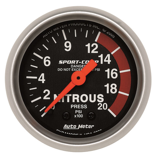 AutoMeter 2-1/16 in. NITROUS PRESSURE 0-2000 PSI SPORT-COMP 3328