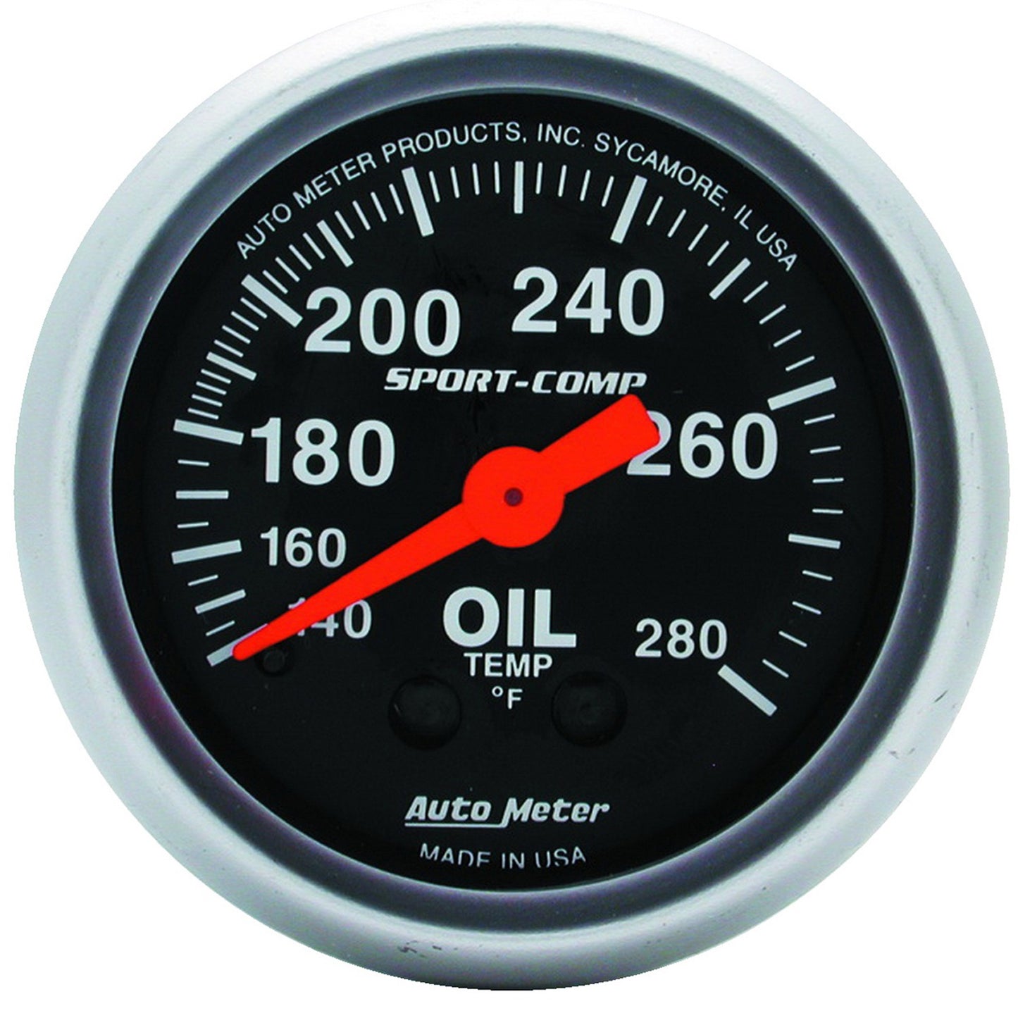 AutoMeter 2-1/16 in. OIL TEMPERATURE 140-280 Fahrenheit SPORT-COMP 3341