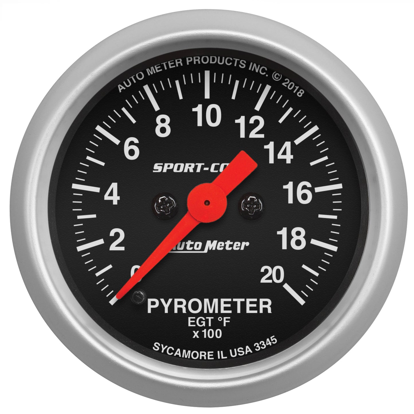 AutoMeter 2-1/16 in. PYROMETER 0-2000 Degree F SPORT-COMP 3345