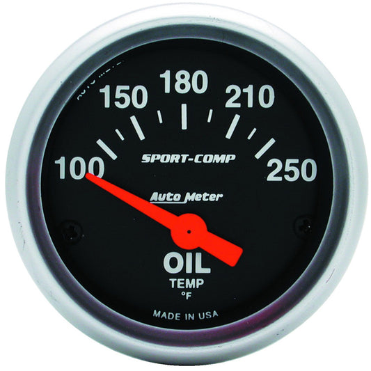 AutoMeter 2-1/16 in. OIL TEMPERATURE 100-250 Fahrenheit SPORT-COMP 3347