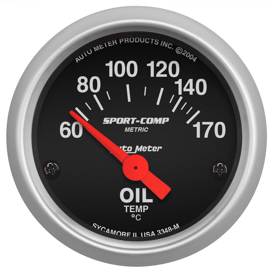 AutoMeter 2-1/16 in. OIL TEMPERATURE 60-170 Celsius SPORT-COMP 3348-M