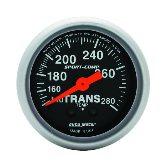 AutoMeter 2-1/16 in. TRANSMISSION TEMPERATURE 140-280 Fahrenheit SPORT-COMP 3351