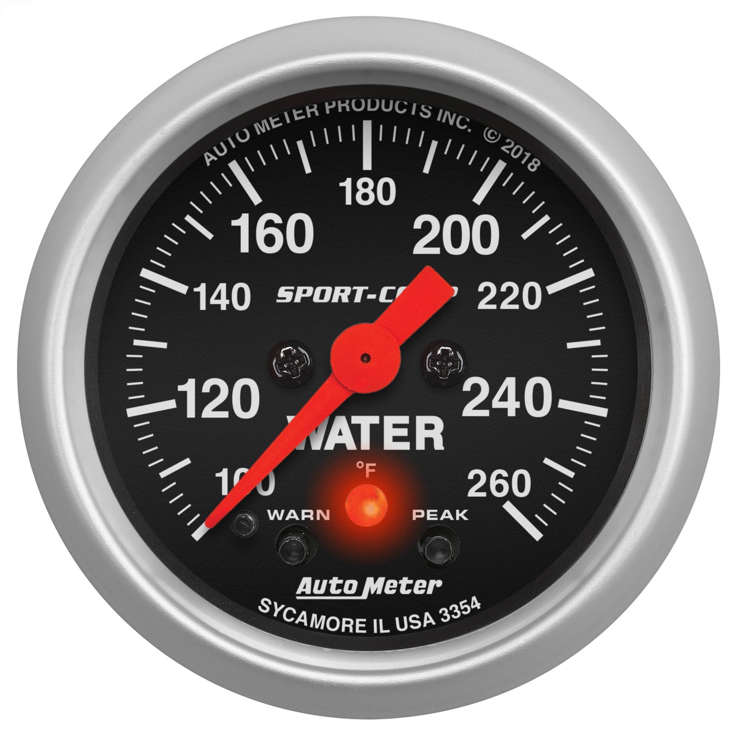 AutoMeter 2-1/16 in. WATER TEMPERATURE 100-260 Degree F SPORT-COMP 3354