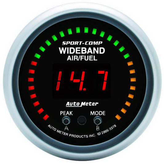 AutoMeter 2-1/16 in. WIDEBAND PRO AIR/FUEL RATIO 6:1-20:1 AFR SPORT-COMP 3378