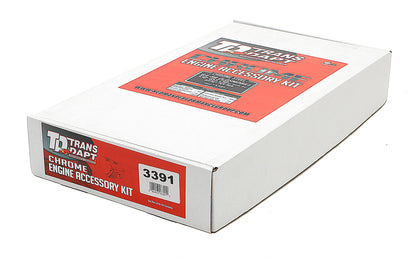Trans-Dapt Performance Olds And Pontiac Engine Dress-Up Kit; Offset Pcv Valve Covers; Olds 330-455 Or Pontiac 403- Chrome 3391
