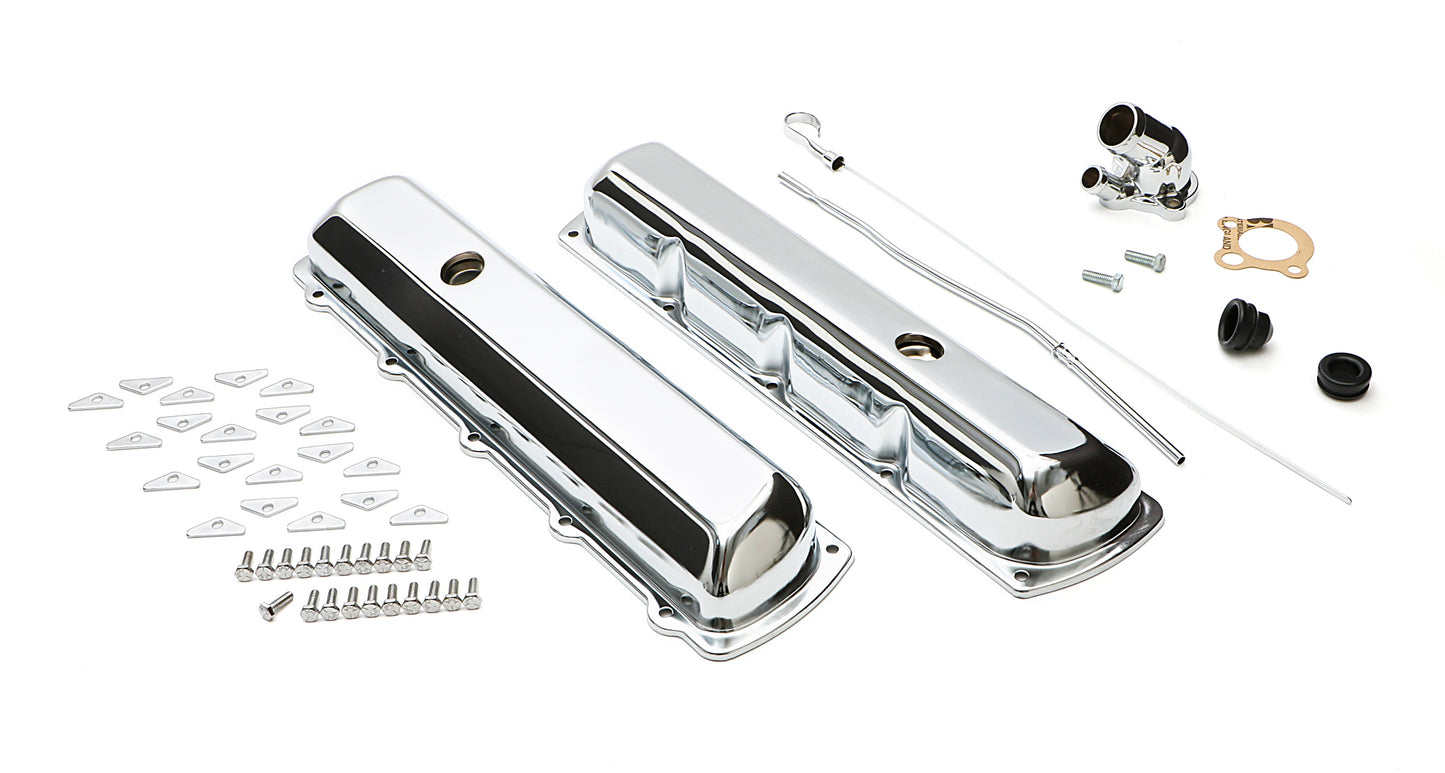 Trans-Dapt Performance Olds And Pontiac Engine Dress-Up Kit; Offset Pcv Valve Covers; Olds 330-455 Or Pontiac 403- Chrome 3391