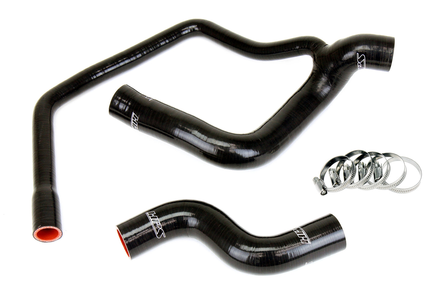 HPS Performance High Temp 3-ply Reinforced Silicone Replaces OEM Rubber Radiator Coolant Hoses 57-2032-BLK