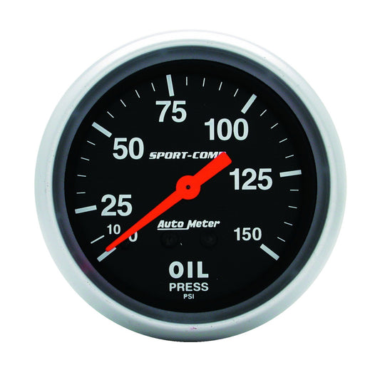 AutoMeter 2-5/8 in. OIL PRESSURE 0-150 PSI SPORT-COMP 3423