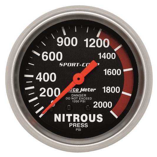AutoMeter 2-5/8 in. NITROUS PRESSURE 0-2000 PSI SPORT-COMP 3428