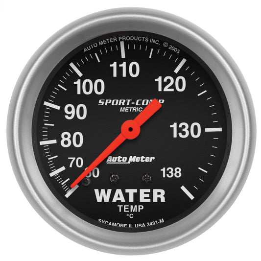 AutoMeter 2-5/8 in. WATER TEMPERATURE 60-140 Celsius SPORT-COMP 3431-M