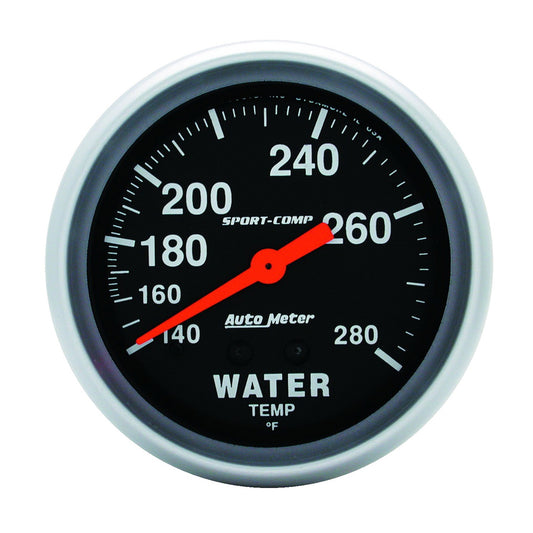AutoMeter 2-5/8 in. WATER TEMPERATURE 140-280 Fahrenheit SPORT-COMP 3431