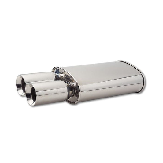 Vibrant Performance - 1040 - STREETPOWER Oval Muffler w/ Dual 3.5 in. Round Tips (2.5 in. inlet)