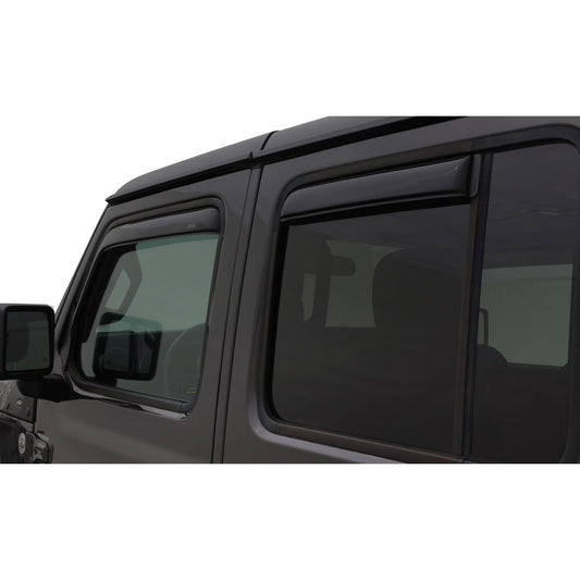 Auto Ventshade 194249 In-Channel Ventvisor Side Window Deflector 4-Piece Set For 2007-2018 Jeep Wrangler JK