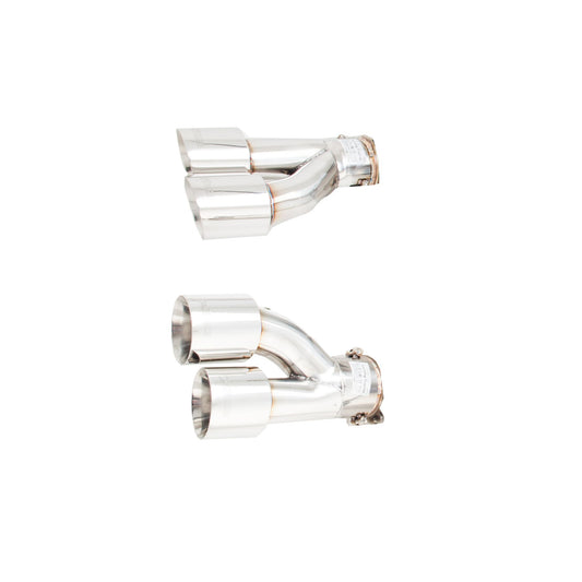 XFORCE Ford Mustang GT 2015- Twin Quad Tip Option (twin 3.5 Inch Tips Oval Rear Only) (for Xforce System Only Will NOT Fit OEM); Exhaust Tail Pipe Tip ES-FM15-QT