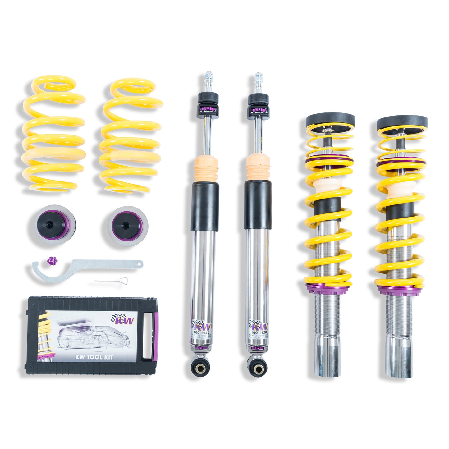 KW Suspensions 352100AV KW V3 Coilover Kit - Audi A4 (B9) Sedan 2WD w/o EDC; 50mm