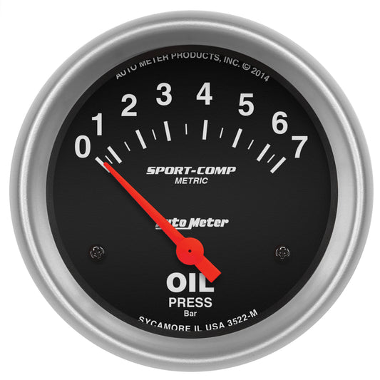 AutoMeter 2-5/8 in. OIL PRESSURE 0-7 BAR SPORT-COMP 3522-M