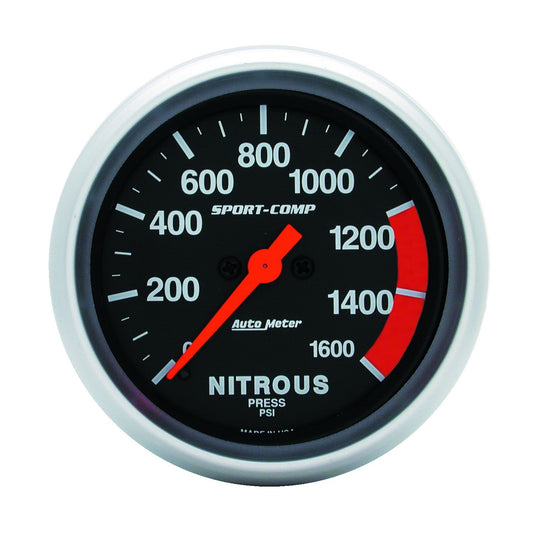 AutoMeter 2-5/8 in. NITROUS PRESSURE 0-1600 PSI SPORT-COMP 3574