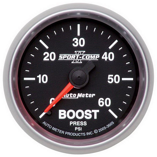 AutoMeter 2-1/16 in. BOOST 0-60 PSI SPORT-COMP II 3605