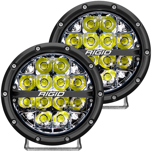 RIGID Industries 360-Series 6 Inch Round LED Off-Road Light Spot Beam Pattern for High Speeds White Backlight Pair 36200