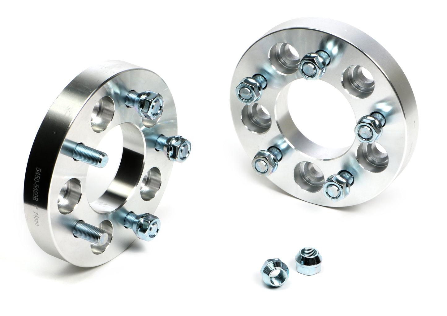 Trans-Dapt Performance Billet Wheel Spacers; 5 Lug On 4.5 In. Bolt Pattern Diameter; 1/2 In.-20 Studs; 1 In. Thick 3624