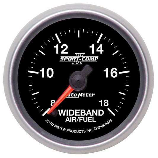 AutoMeter 2-1/16 in. WIDEBAND AIR/FUEL RATIO ANALOG 8:1-18:1 AFR SPORT-COMP II 3670