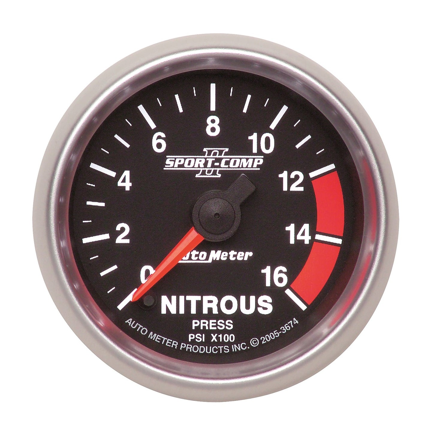 AutoMeter 2-1/16in NITROUS PRESSURE 0-1600 PSI SPORT-COMP II 3674