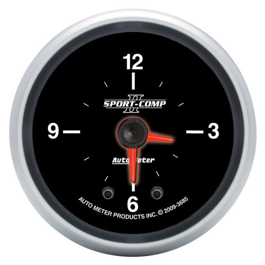 AutoMeter 2-1/16 in. CLOCK 12 HOUR SPORT-COMP II 3685