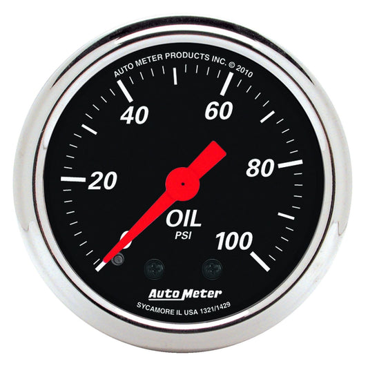 AutoMeter 2-1/16 in. OIL PRESSURE 0-100 PSI DESIGNER BLACK 1429