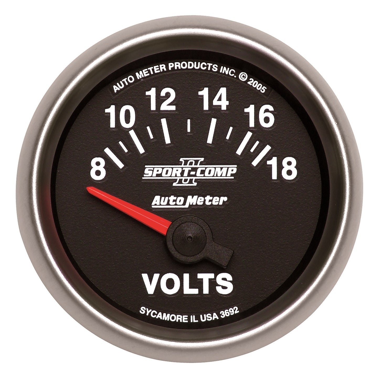 AutoMeter 2-1/16 in. VOLTMETER 8-18V SPORT-COMP II 3692