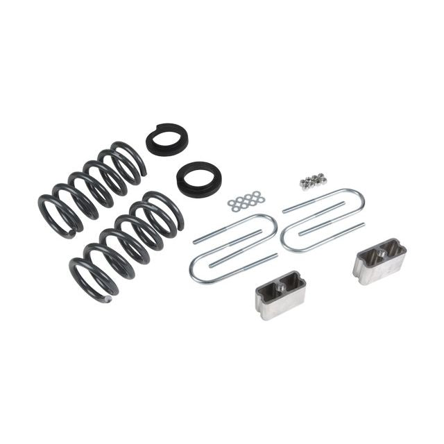 BELLTECH 650 LOWERING KITS Front And Rear Complete Kit W/O Shocks 1994-2004 Chevrolet S10/S15 Pickup 6 cyl. (Std Cab) 95-97 Chevrolet Blazer/Jimmy 6 cyl. 2 in. or 3 in. F/3 in. R drop W/O Shocks