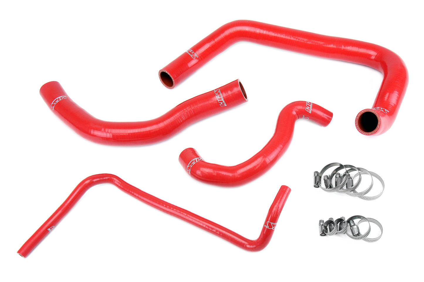HPS Performance High Temp 3-ply Reinforced Silicone Replaces OEM Rubber Radiator Coolant Hoses 57-2084-RED