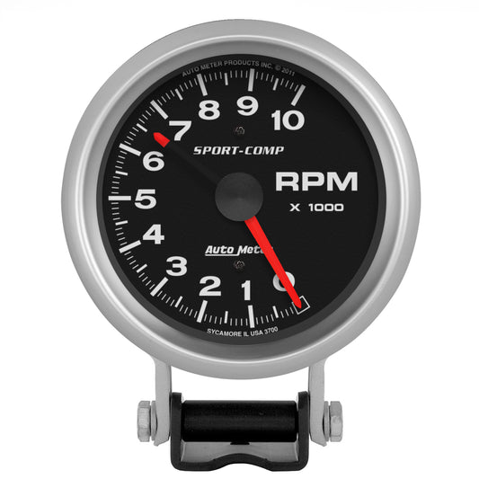 AutoMeter 3-3/4 in. PEDESTAL TACHOMETER 0-10000 RPM SPORT-COMP 3700