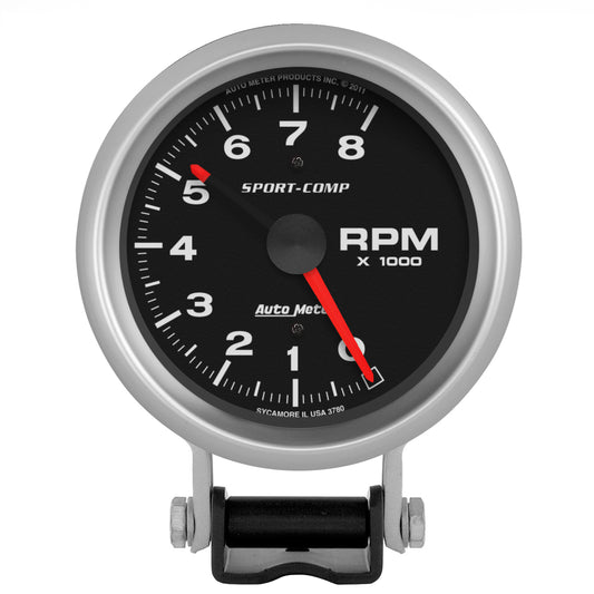 AutoMeter 3-3/4 in. PEDESTAL TACHOMETER 0-8000 RPM SPORT-COMP 3780