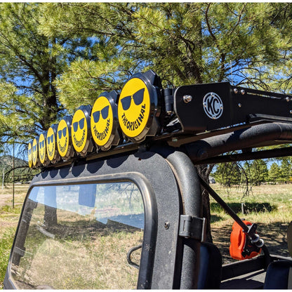 KC HiLiTES 6 in Pro6 Gravity Light cover - 50th Anniversary Smiley Face- Yellow / Black KC Logo 5114