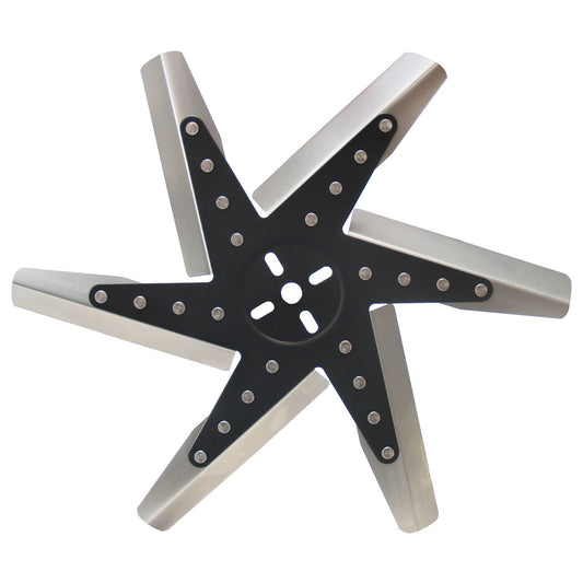 Derale 17" High Performance Stainless Steel Standard Rotation Flex Fan, Black Hub 19117