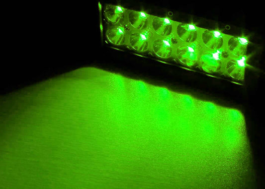 Quake LED - QUDG393 - 8 Inch LED Light Bar Dual Row 36 Watt Combo White/Green Magma Series