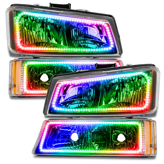 Oracle Lighting 3959-334 - Chevrolet Silverado 2003-2006 ORACLE Square ColorSHIFT Halo Kit