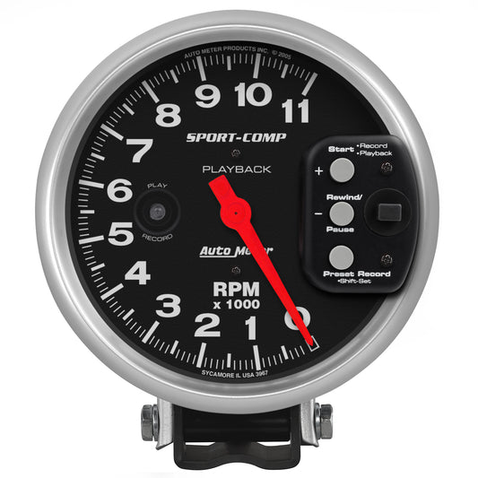 AutoMeter 5 in. PEDESTAL PLAYBACK TACHOMETER 0-11000 RPM SPORT-COMP 3967