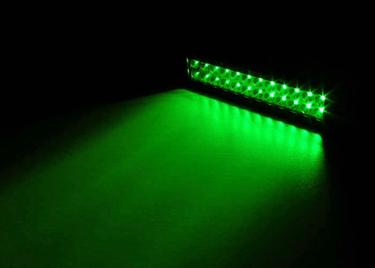 Quake LED - QUDG396 - 14 Inch LED Light Bar Dual Row 72 Watt Combo White/Green Magma Series