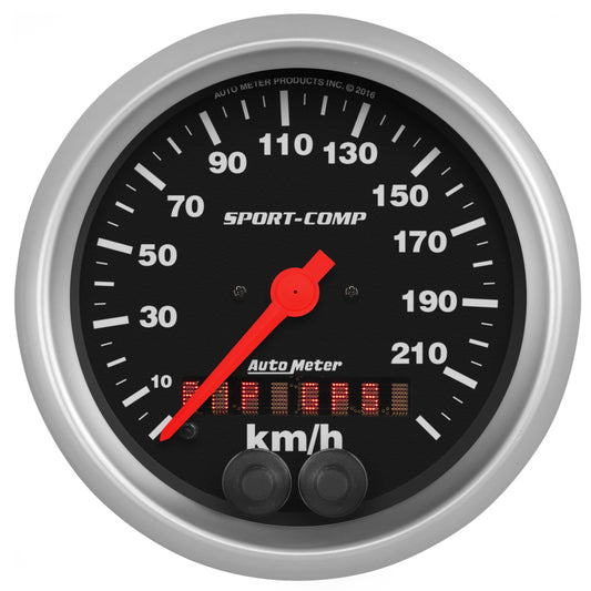 AutoMeter 3-3/8 in. SPEEDO 225 km/h GPS SPORT-COMP 3982-M